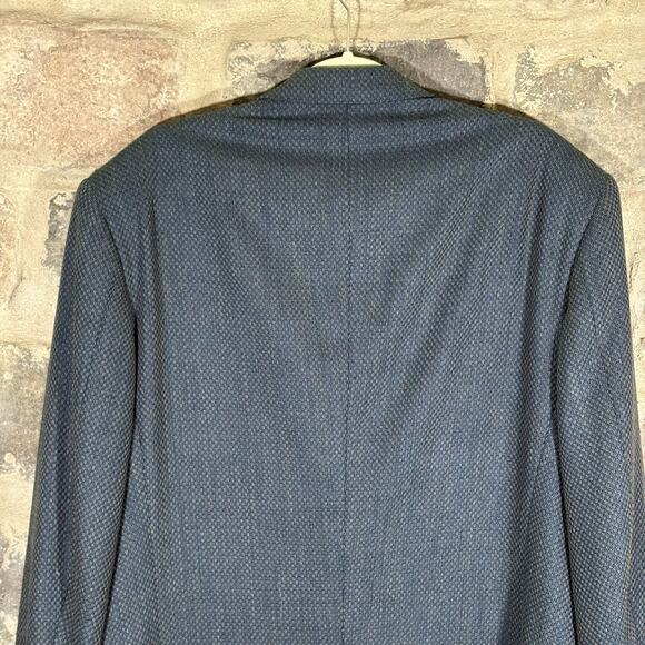 VTG Givenchy Monsieur 3 Button Houndstooth Blazer Blue Gray Corpcore Office - Picture 5 of 16